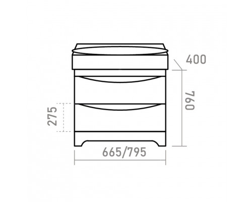 Приобрести Элвис - 70 Тумба напольная с 2 ящ. белая эмаль / раковина в магазине сантехники Santeh-Crystal.ru