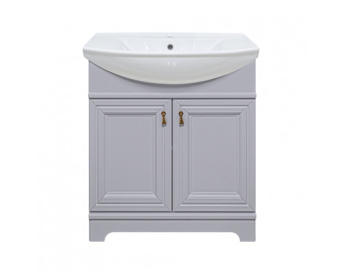 Приобрести Лувр - 75 Тумба напольная, серая / раковина в магазине сантехники Santeh-Crystal.ru