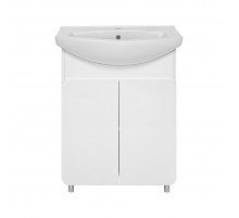 Чегет - 65 Тумба напольная прямая белая 2 дв. / раковина