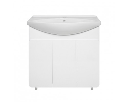 Заказать Чегет - 85 Тумба напольная прямая белая 3 дв. / раковина в магазине сантехники Santeh-Crystal.ru