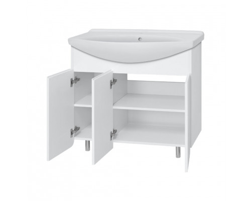 Заказать Чегет - 85 Тумба напольная прямая белая 3 дв. / раковина в магазине сантехники Santeh-Crystal.ru