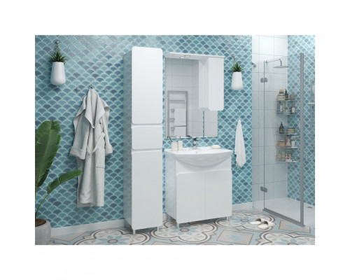 Заказать Чегет - 85 Тумба напольная прямая белая 3 дв. / раковина в магазине сантехники Santeh-Crystal.ru