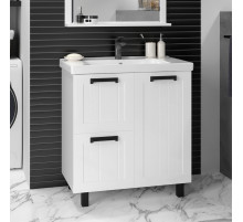 Спарта - 80 Тумба напольная 1 дв. 2 ящ. белая / раковина