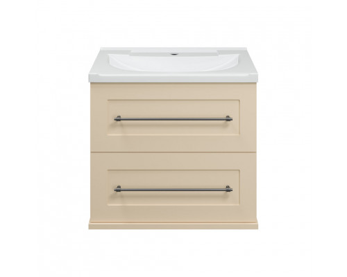 Приобрести Марта - 60 Тумба подвесная 2 ящ. бежевый (эмаль) / раковина в магазине сантехники Santeh-Crystal.ru