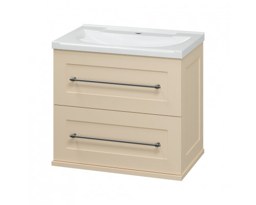 Приобрести Марта - 60 Тумба подвесная 2 ящ. бежевый (эмаль) / раковина в магазине сантехники Santeh-Crystal.ru