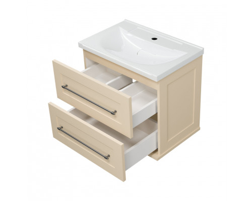 Приобрести Марта - 60 Тумба подвесная 2 ящ. бежевый (эмаль) / раковина в магазине сантехники Santeh-Crystal.ru