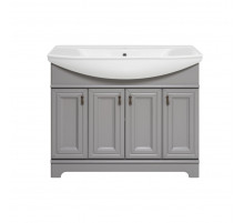 Лувр -105 Тумба напольная, серая / раковина