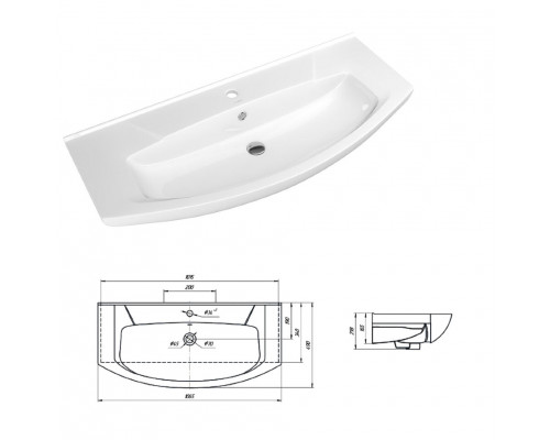 Заказать Лувр -105 Тумба напольная, серая / раковина в магазине сантехники Santeh-Crystal.ru