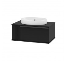 SAVOY - 80 Тумба подвесная с 1 ящ. черный / раковина