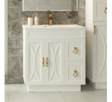 Амбра - 80 тумба белая с 2 ящ. / раковина