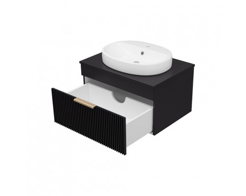 Приобрести ENFIDA - 70 Тумба подвесная черная мат. эмаль 1 ящ. / раковина в магазине сантехники Santeh-Crystal.ru