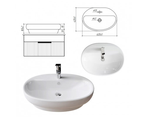Приобрести ENFIDA - 70 Тумба подвесная черная мат. эмаль 1 ящ. / раковина в магазине сантехники Santeh-Crystal.ru