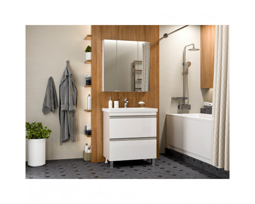 Приобрести Ингрид - 75 Тумба напольная с 2 ящ.эмаль / раковина в магазине сантехники Santeh-Crystal.ru