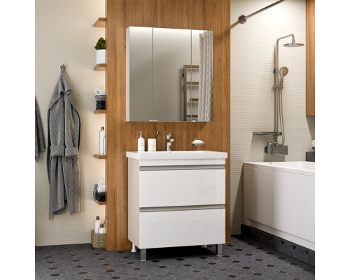 Приобрести Ингрид - 75 Тумба напольная с 2 ящ.эмаль / раковина в магазине сантехники Santeh-Crystal.ru