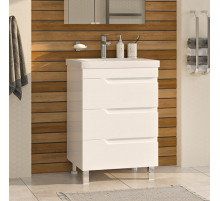 Софт - 60 Тумба напольная с 3 ящ.эмаль / раковина