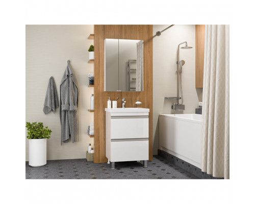 Приобрести Ингрид - 60 Тумба напольная с 2 ящ.эмаль / раковина в магазине сантехники Santeh-Crystal.ru