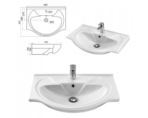 Заказать Байкал - 65 Тумба напольная с 1 ящ. / раковина в магазине сантехники Santeh-Crystal.ru