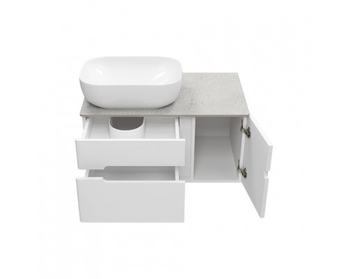 Заказать Роял - 80 Тумба подвесная с 2 ящ. белый / столешница / раковина в магазине сантехники Santeh-Crystal.ru