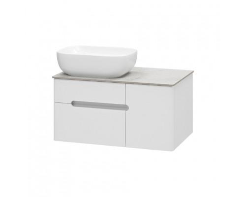 Заказать Роял - 80 Тумба подвесная с 2 ящ. белый / столешница / раковина в магазине сантехники Santeh-Crystal.ru