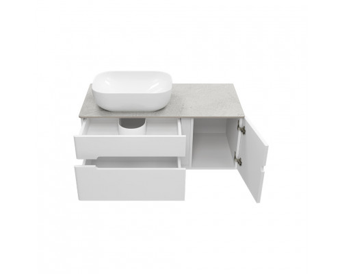 Приобрести Роял -100 Тумба подвесная с 2 ящ. белый / столешница / раковина в магазине сантехники Santeh-Crystal.ru