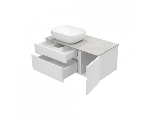 Приобрести Роял -100 Тумба подвесная с 2 ящ. белый / столешница / раковина в магазине сантехники Santeh-Crystal.ru