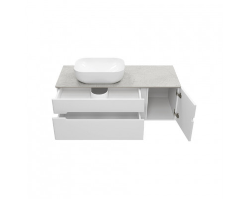 Заказать Роял -120 Тумба подвесная с 2 ящ. белый / столешница / раковина в магазине сантехники Santeh-Crystal.ru