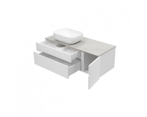 Заказать Роял -120 Тумба подвесная с 2 ящ. белый / столешница / раковина в магазине сантехники Santeh-Crystal.ru