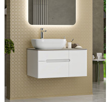 Роял - 80 Тумба подвесная с 2 ящ. белый / столешница / раковина