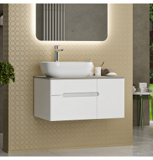 Роял - 80 Тумба подвесная с 2 ящ. белый / столешница / раковина