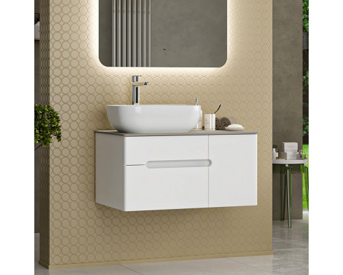 Заказать Роял - 80 Тумба подвесная с 2 ящ. белый / столешница / раковина в магазине сантехники Santeh-Crystal.ru