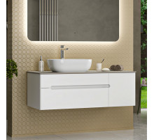 Роял -120 Тумба подвесная с 2 ящ. белый / столешница / раковина