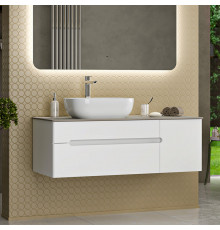 Роял -120 Тумба подвесная с 2 ящ. белый / столешница / раковина
