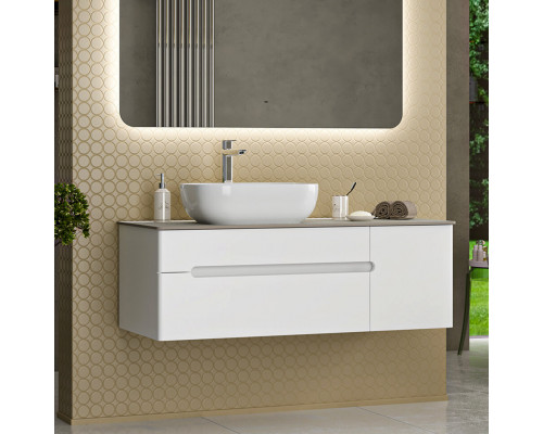 Заказать Роял -120 Тумба подвесная с 2 ящ. белый / столешница / раковина в магазине сантехники Santeh-Crystal.ru