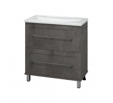 Марта - 80 Тумба напольная темный бетон / раковина