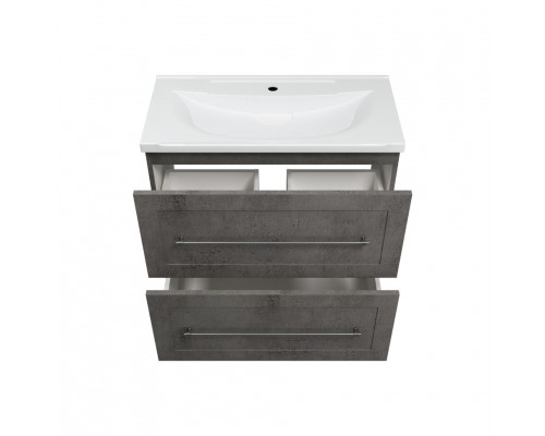 Приобрести Марта - 80 Тумба напольная темный бетон / раковина в магазине сантехники Santeh-Crystal.ru