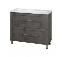 Марта -100 Тумба напольная темный бетон / раковина