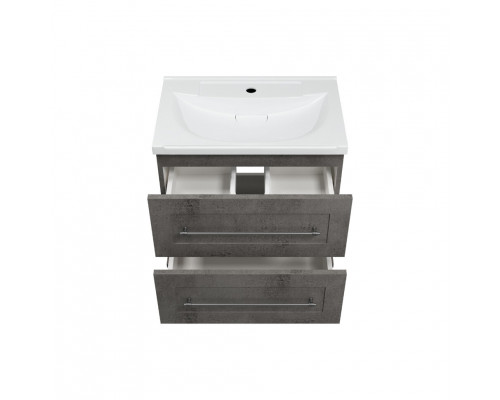 Приобрести Марта - 60 Тумба подвесная 2 ящ. темный бетон / раковина в магазине сантехники Santeh-Crystal.ru
