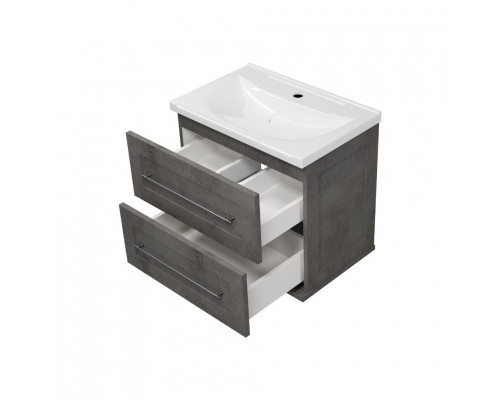 Приобрести Марта - 60 Тумба подвесная 2 ящ. темный бетон / раковина в магазине сантехники Santeh-Crystal.ru