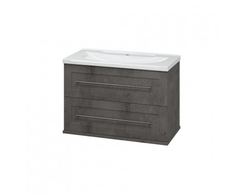 Купить Марта - 80 Тумба подвесная 2 ящ. темный бетон / раковина в магазине сантехники Santeh-Crystal.ru