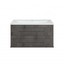 Марта -100 Тумба подвесная 2 ящ. темный бетон / раковина