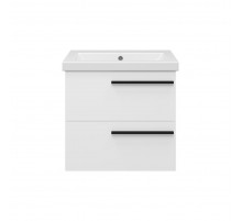 Ненси - 60 Тумба подвесная 2 ящ белая мат. эмаль / раковина