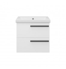 Ненси - 60 Тумба подвесная 2 ящ белая мат. эмаль / раковина