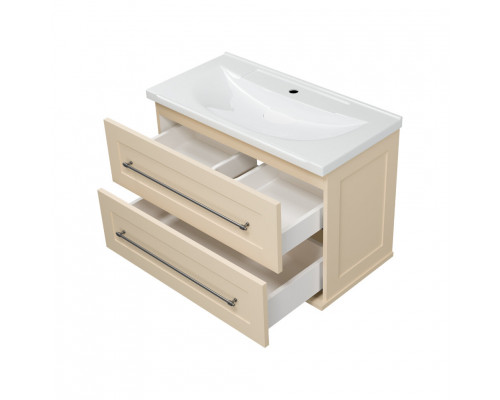 Заказать Марта - 80 Тумба подвесная 2 ящ. бежевый (эмаль) / раковина в магазине сантехники Santeh-Crystal.ru