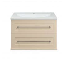 Марта - 80 Тумба подвесная 2 ящ. бежевый (эмаль) / раковина