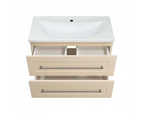 Заказать Марта - 80 Тумба подвесная 2 ящ. бежевый (эмаль) / раковина в магазине сантехники Santeh-Crystal.ru