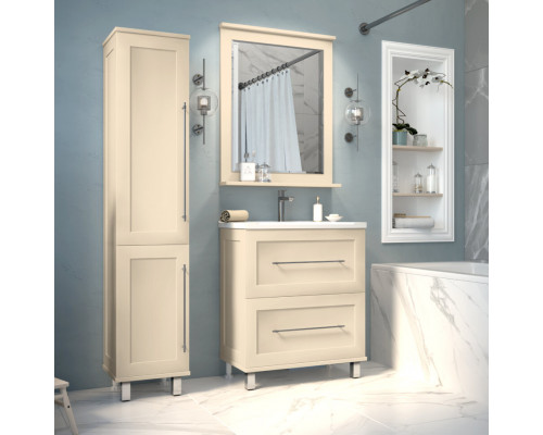 Заказать Марта - 80 Тумба подвесная 2 ящ. бежевый (эмаль) / раковина в магазине сантехники Santeh-Crystal.ru