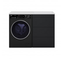 GRAFIT - 60 Тумба напольная 3 ящ. Графит под стиральную машину / раковина Даллас 130 правая