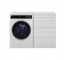 GRAFIT - 60 Тумба напольная 3 ящ. БЕЛАЯ под стиральную машину / раковина Даллас 120  правая