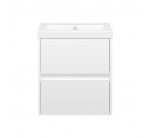 Алиса - 50 тумба 2 ящ. подвесная белая эмаль / раковина