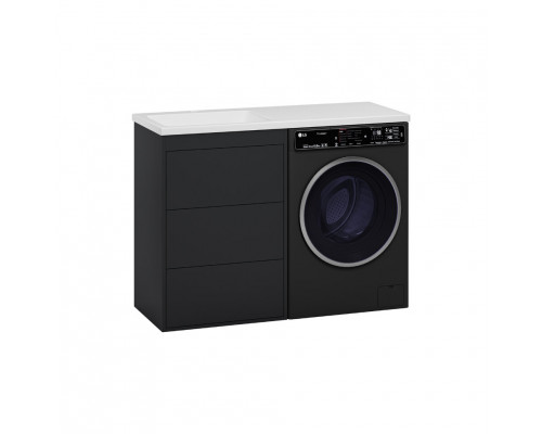 Приобрести GRAFIT - 60 Тумба напольная 3 ящ. Графит под стиральную машину / раковина Даллас 130 левая в магазине сантехники Santeh-Crystal.ru